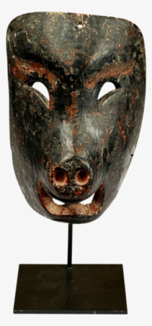 Mexican Pig Mask - Bronze Sculpture #4266764
