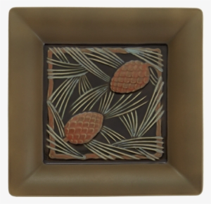 Mottahedeh Pine Cone Large Square Tray Salmon Brown #4267178