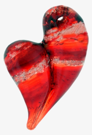 Hand Blown Glass Heart With Cremated Ashes Necklace - Loving Cremation Ash Pendant #4267453
