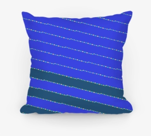 Blue Diagonal Dashed Stripes Pattern Pillow - Pillow #4268851
