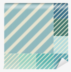 Seamless Green Blue Diagonal Stripes Pattern Wall Mural #4268949