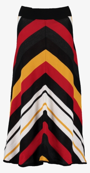 Msgm Diagonal Striped Midi Skirt In Black - Skirt #4269031