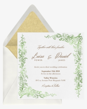 Grapevine Border By Claudia Owen - Celebrations Intertwined Vines Invitation #4269720