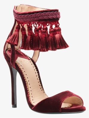 Velvet Sandals With Tassels 110mm - Velvet #4270059