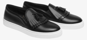 Black Slip On Sneakers With Fringes And Tassels - Fringe #4270930