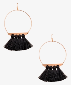 Brennan Tassel Hoop Earrings - Earrings #4271025