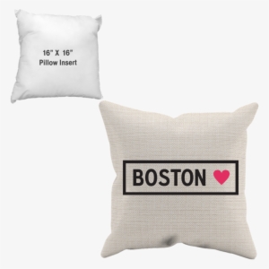 Boston Pink Heart Decorative Throw Pillow - Throw Pillow #4271355