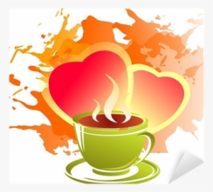 Vinilo Pixerstick Corazones Y Taza De Té • Pixers® - Tea #4272117