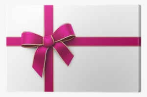 Present Wrapped With Pink Silk Ribbon Canvas Print - Ribbon #4272556