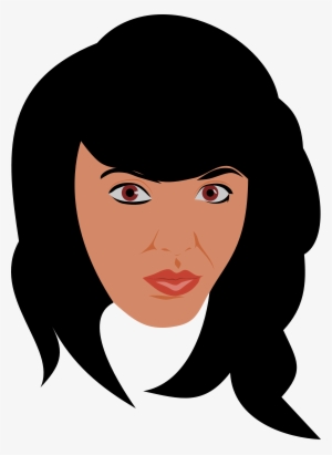 Drawing Of Beautiful Woman With Long Dark Hair And - Una Cabeza De Mujer #4273172