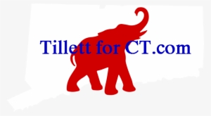 T4ct Red Elephant Wht Ct Raised Trunk Transpt Bckgrnd - Connecticut Republican Party #4274424