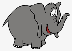 Clipart Of A Black And White Elephant Raising His Trunk - Norsu Clipart #4274998