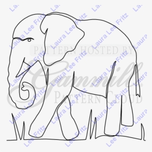 Elephant With Curled Trunk - Drawing #4275451