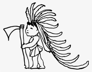 Child Drawing Native Americans In The United States - Child #4275791