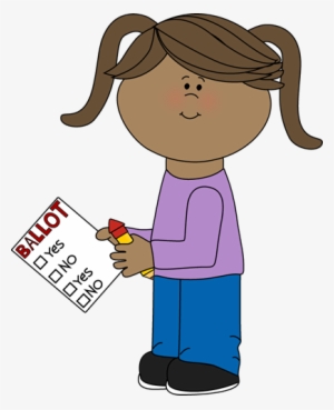 Hand Holding Pencil Clipart Clipart - Girl Voting Clipart #4277160