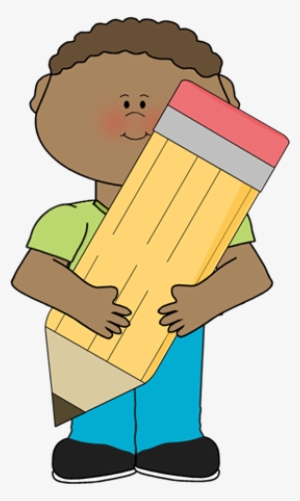 Boy Holding Pencil Clip Art - Writing Clipart My Cute Graphics #4277242