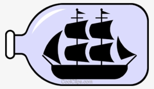 Ship In A Bottle Royalty Free Vector Clip Art Illustration - Ship In A Bottle Clipart #4278261