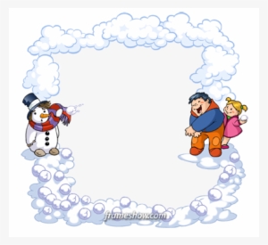 Snowballing Photo Frame - House Vector #4278285