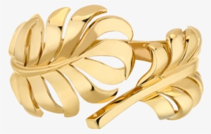 Yellow Gold Plume De Chanel Ring #4278442