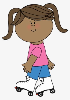 Falling Clipart Roller Skating - Girl On Roller Skates Clipart #4279552