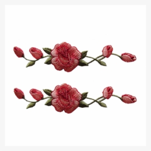 Two Pink Sneakers Rose Flowers Applique Patches #4279905