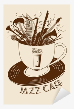 Jazz Cafe Concept With Musical Instruments In A Cup - Jazz #4279997