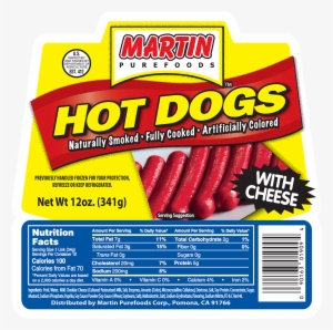 Hot Dogs With Cheese 12 Oz - Martin Purefoods #4281525