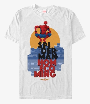 Spider Man Homecoming T Shirt - Spider-man Cityscape - Marvel Men's T-shirt - S, M, #4281526