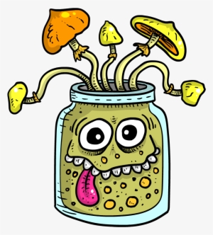 Image Of Magic Mushroom Rye Berry Jar Vinyl Sticker - Psilocybin Mushroom #4282215