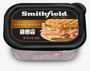 Maple Honey Turkey Breast Deli Thins Tub - Smithfield Ham, Cooked, Deli Thin - 9 Oz #4282974