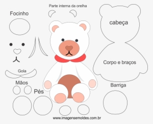 Molde De Ursinho, Moldes De Animais, Moldes, Vetor - Ursinho Moldes De Feltro #4284633