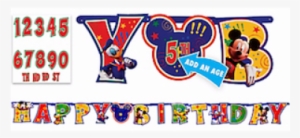 Mickey Mouse Add An Age Letter Banner - Mickey Mouse Decorating Kit Birthday Party Supplies #4285352
