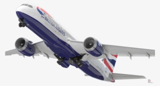 Boeing 787-8 Dreamliner British Airways Rigged 3d Model - British Airways Plane Transparent #4285583