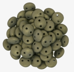 50 Czechmates 6mm Two Hole Lentil Metallic Suede Gold - Bead #4287258