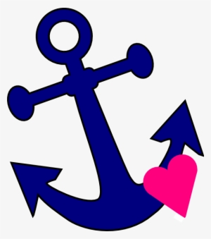 Anchor With Heart Clip Art At Clker Com Vector Clip - Pink Nautical Clip Art #4287383