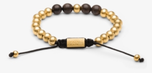 Ebony Gold Macrame Bracelet 8mm By Original Grain - Bracelet #4287413