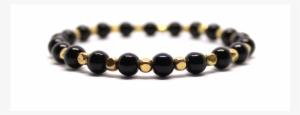 Black & Gold Beaded Bracelet - Gentleman #4287601