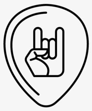 Guitar Plectrum With Hand Vector - Logo Heavy Metal Svg #4287700