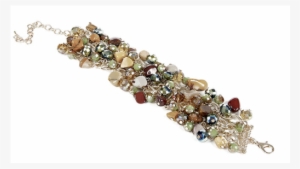 Bracelet Gold With Cluster Of Dark Natural Stone And - Bracelet #4287726