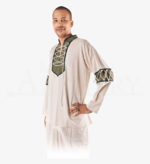 Medieval Shirt With Laced Collar And Sleeves - "medieval Shirt With Laced Collar And Sleeves" #4289815