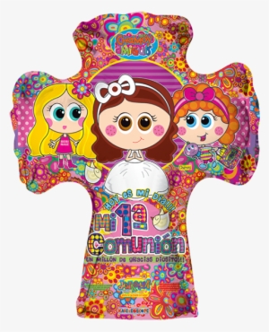 Distroller 1ra Comunión Cruz Rosa Mini Minishape - Globos Metalicos Para Primera Comunion #4290319