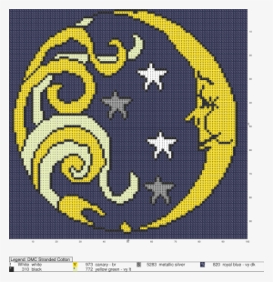 Luna Y Estrellas En Punto De Cruz - Çocuk Battaniyesi #4290466