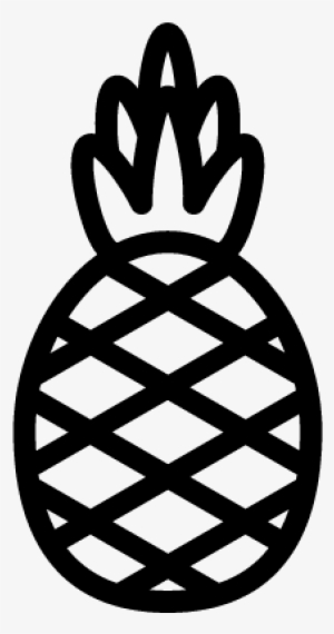 Big Pineapple Vector - Black And White Pineapple Vector #4291823