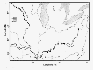 Distribution Of Echinogammarus Ischnus In The Upper - Mississippi River #4292569