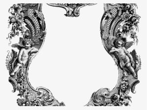 Vector Frame Clipart Ornamental - Rectangle Shading Border Gorgeous Vintage Angel French #4292992