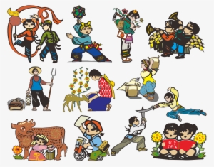 The Chinese Working People Scrapbook Barbola Design - Cartoon #4294083