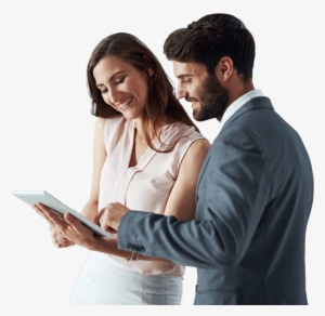 Two People Looking At A Compliance Software On A Tablet - Instant Messaging #4294266