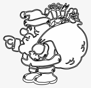 New Santa Clip Art Black And White Medium Size - Christmas Coloring Pages #4294906