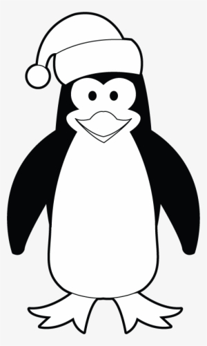 Penguin Clipart Black And White Png ↺ - Christmas Penguin Clipart Black And White #4295131
