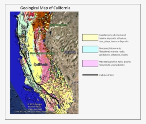 The Legend Specifies The Main 3 Lithologies Seen Along - San Andreas Fault Rock Maps #4297980